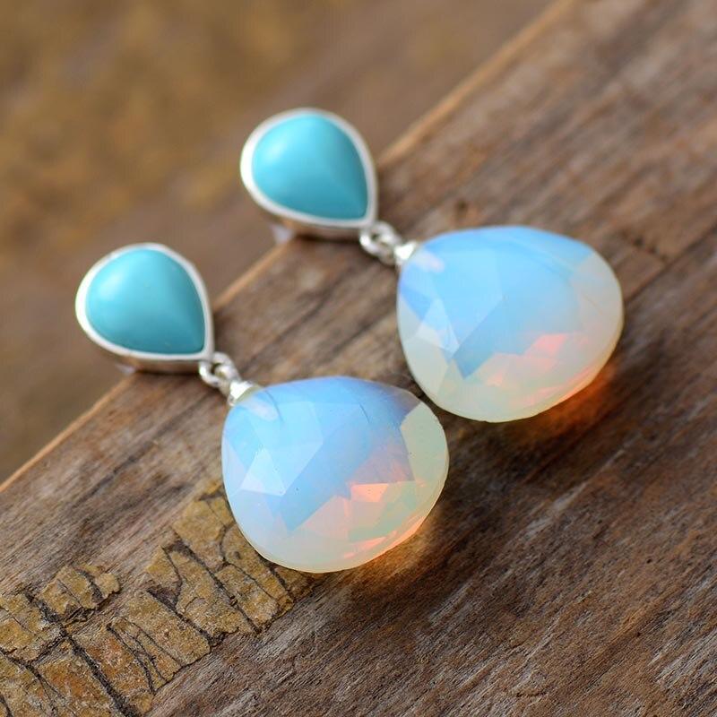 Wholesale Sterling Silver Lab Created White Opal Earrings for your store -  Faire